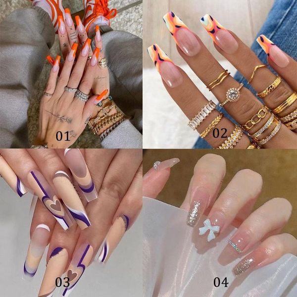 false nails fashion fake with designs detachable long coffin glue ballerina full cover nail tips press on, Red;gold
false nails fashion fake with designs detachable long coffin glue ballerina full cover nail tips press on, Red;gold