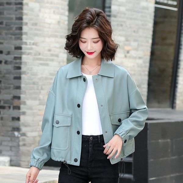 women's leather & faux jacket women casual pu loose motorcycle jackets female streetwear oversized coat korean chic spring, Black
women's leather & faux jacket women casual pu loose motorcycle jackets female streetwear oversized coat korean chic spring, Black