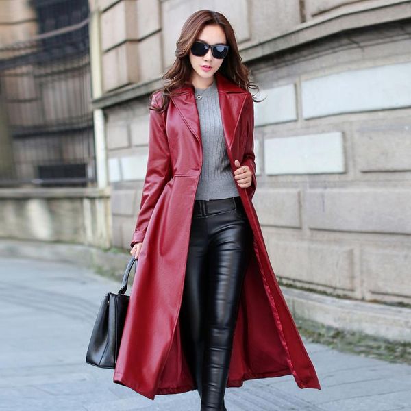 women's trench coats autumn and spring coat for women leather windbreaker long overcoat ladies high end jacket middle age clothes, Tan;black
women's trench coats autumn and spring coat for women leather windbreaker long overcoat ladies high end jacket middle age clothes, Tan;black