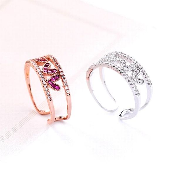 cluster rings micro pave zircon love heart ring double layers korean style fashion jewelry adjustable for women bijoux delicate, Golden;silver
cluster rings micro pave zircon love heart ring double layers korean style fashion jewelry adjustable for women bijoux delicate, Golden;silver