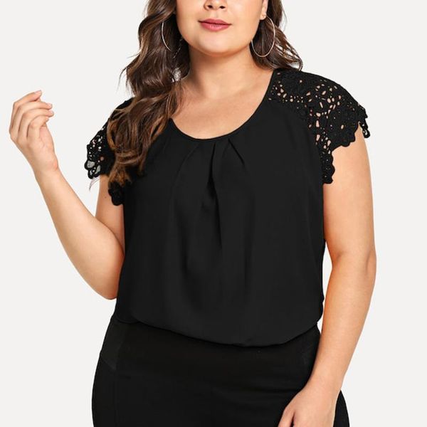 plus size t-shirt women blouses floral lace short sleeve round neck summer large blouse chemisier femme, Black
plus size t-shirt women blouses floral lace short sleeve round neck summer large blouse chemisier femme, Black
