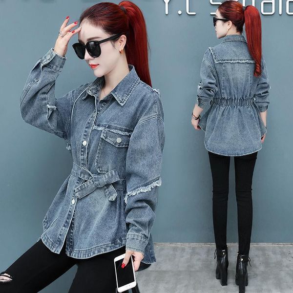 women's jackets denim jacket women spring and autumn 2021 loose coat female waist long sleeve fashion wild clothing, Black;brown
women's jackets denim jacket women spring and autumn 2021 loose coat female waist long sleeve fashion wild clothing, Black;brown