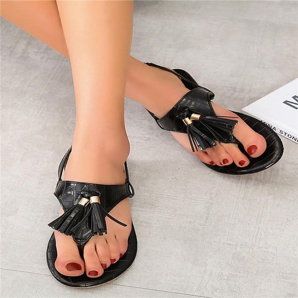 summer ladies sandals women's shoes beach flat tassel elastic band large size outdoor, Black
summer ladies sandals women's shoes beach flat tassel elastic band large size outdoor, Black