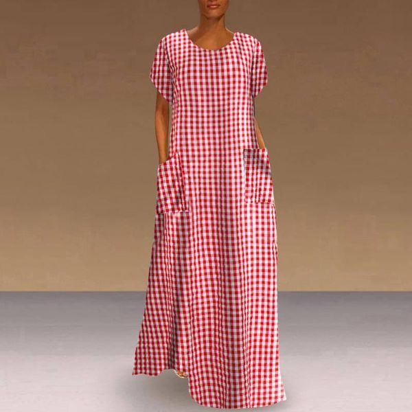 party dresses vonda 2021 dress vintage maxi long women'sundress plaid printed sundress casual robe femme vestido, White;black
party dresses vonda 2021 dress vintage maxi long women'sundress plaid printed sundress casual robe femme vestido, White;black