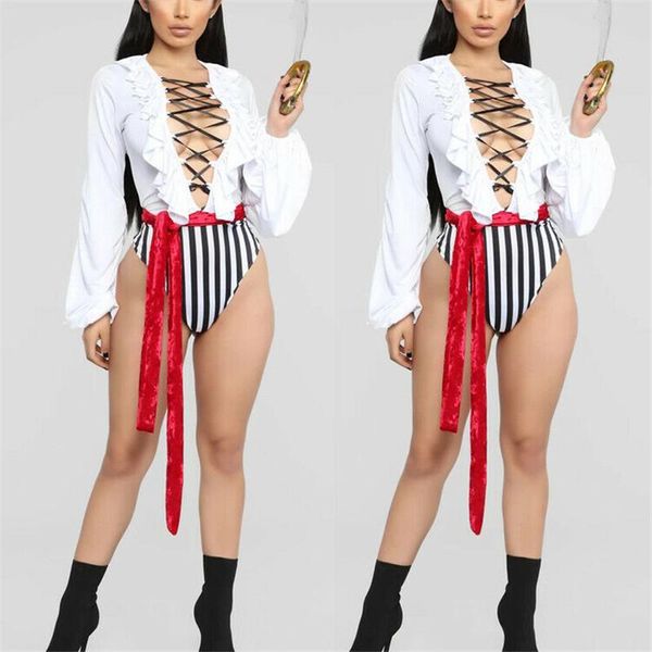 women's jumpsuits & rompers women playsuit fashion pirate costume halloween fancy party ruffles jumpsuit carnival performance cos, Black;white
women's jumpsuits & rompers women playsuit fashion pirate costume halloween fancy party ruffles jumpsuit carnival performance cos, Black;white