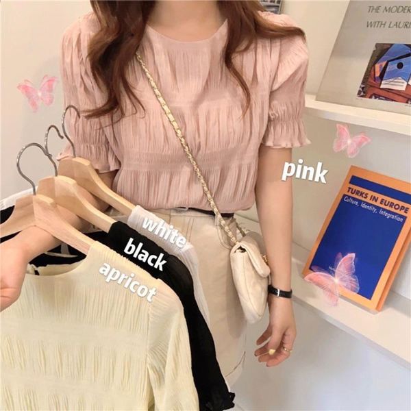 women's blouses & shirts limiguyue chic korean women chemises femme o neck short sleeve blouse sweet summer loose blusas mujer k1875, White
women's blouses & shirts limiguyue chic korean women chemises femme o neck short sleeve blouse sweet summer loose blusas mujer k1875, White
