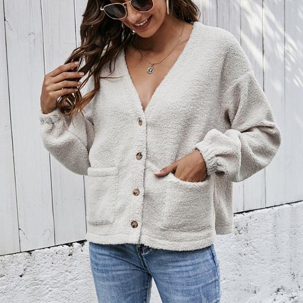 women's jackets v-neck plush coat autumn and winter 2021 thick warm long-sleeved short woolen lambs wool, Black;brown
women's jackets v-neck plush coat autumn and winter 2021 thick warm long-sleeved short woolen lambs wool, Black;brown