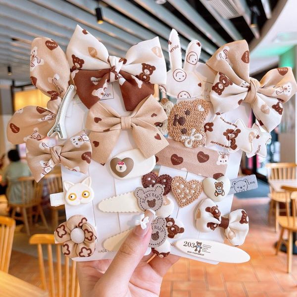 hair accessories 10 pcs children cartoon bear bowknot hairpin band set cute korea autumn winter girls clip sets, Slivery;white
hair accessories 10 pcs children cartoon bear bowknot hairpin band set cute korea autumn winter girls clip sets, Slivery;white