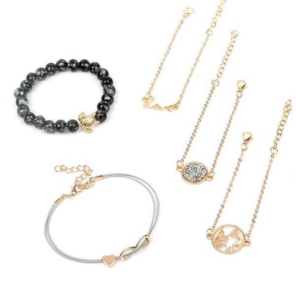 charm bracelets boho 5pc sets for women natural ball beads with gold color tortoise & animal crystal stone adjustable korean, Golden;silver
charm bracelets boho 5pc sets for women natural ball beads with gold color tortoise & animal crystal stone adjustable korean, Golden;silver