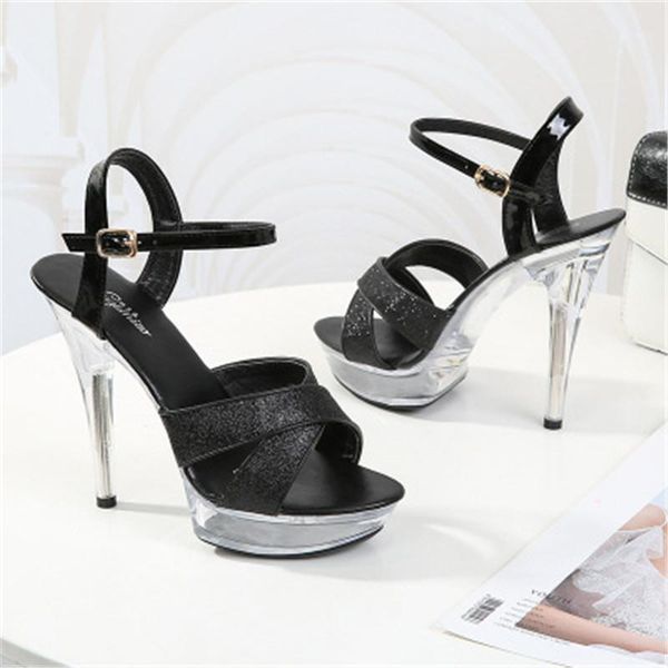 sequins transparent high heel 13cm summer female waterproof platform water diamond fairy thin sandals1, Black
sequins transparent high heel 13cm summer female waterproof platform water diamond fairy thin sandals1, Black