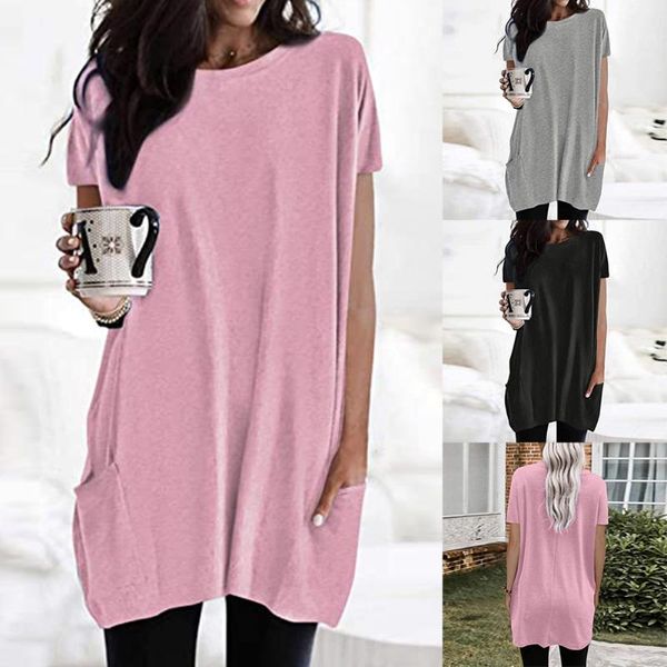 casual dresses 2021 summer fashion shirt women long t-shirt loose round neck tees short sleeve tunic with pocket pink 4xl, Black;gray
casual dresses 2021 summer fashion shirt women long t-shirt loose round neck tees short sleeve tunic with pocket pink 4xl, Black;gray