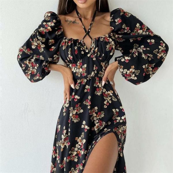 casual dresses thorn tree vintage floral print lantern sleeve square collar dress autumn spring women criss-cross halter high split midi, Black;gray
casual dresses thorn tree vintage floral print lantern sleeve square collar dress autumn spring women criss-cross halter high split midi, Black;gray