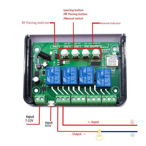 smart home control ewelink relay 4-way switch remote product rf receiver ac 85-250v 10a compatible with voice alexa
smart home control ewelink relay 4-way switch remote product rf receiver ac 85-250v 10a compatible with voice alexa