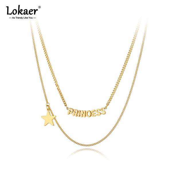 chokers lokaer goth stainless steel prinoess charm pendant necklaces bohemia double layer star choker necklace for women girls n21132, Golden;silver 
chokers lokaer goth stainless steel prinoess charm pendant necklaces bohemia double layer star choker necklace for women girls n21132, Golden;silver
