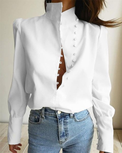 women's blouses & shirts women elegant turtleneck blouse long sleeve white shirt office lady casual solid single-breasted puff womens
women's blouses & shirts women elegant turtleneck blouse long sleeve white shirt office lady casual solid single-breasted puff womens