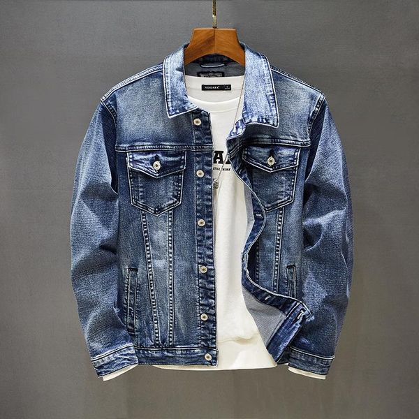 spring denim jacket men's versatile nostalgic wash light production jackets, Black;brown
spring denim jacket men's versatile nostalgic wash light production jackets, Black;brown