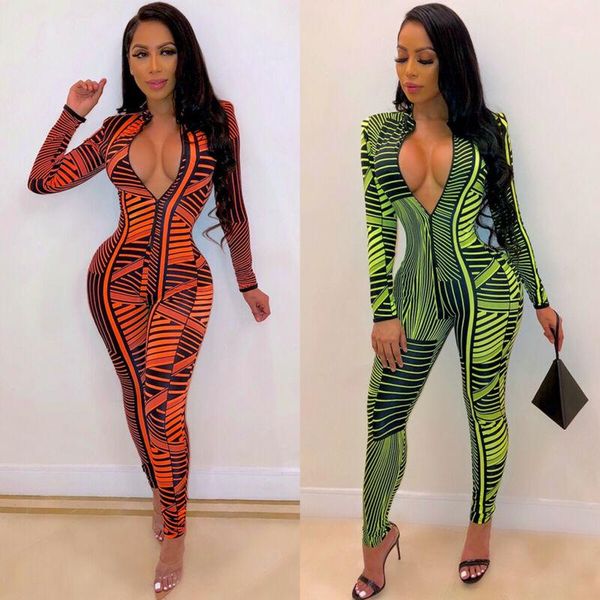 women's jumpsuits & rompers womens jumpsuit zipper long sleeve bodycon romper female geometric playsuit fashion ladies trousers, Black;white
women's jumpsuits & rompers womens jumpsuit zipper long sleeve bodycon romper female geometric playsuit fashion ladies trousers, Black;white