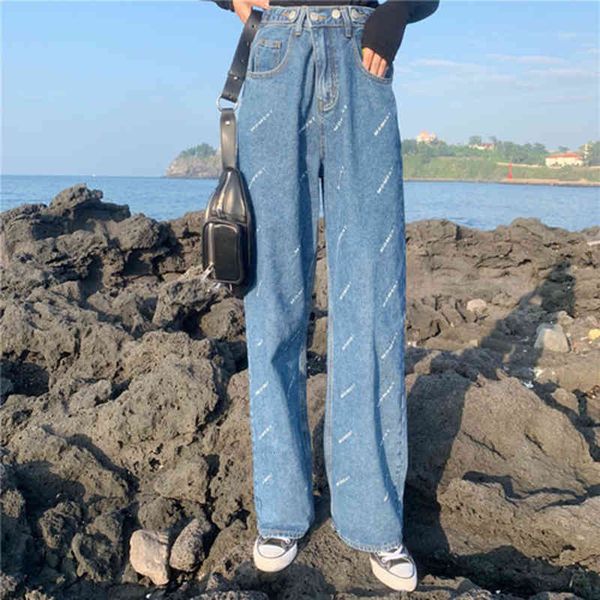 arrival autumn korea's fashionable women with high waist denim wide leg print letter vintage straight jeans s325, Blue
arrival autumn korea's fashionable women with high waist denim wide leg print letter vintage straight jeans s325, Blue