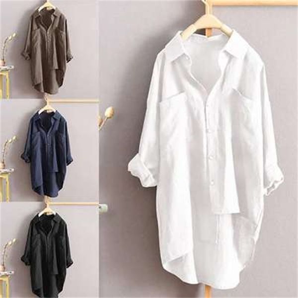 plus size white shirt women button up womens blouse long sleeve solid loose casual cotton blouses korean woman clothes 210603
plus size white shirt women button up womens blouse long sleeve solid loose casual cotton blouses korean woman clothes 210603
