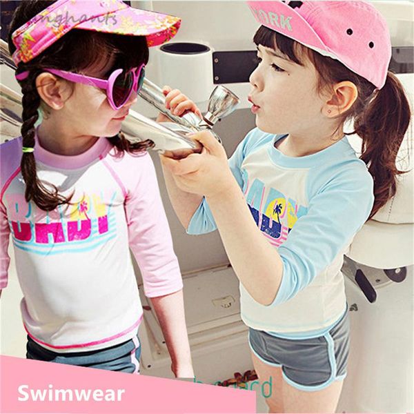 one-piece suits 1-8 y girls two pieces swimwear pink blue white patchwork kid water sport children surfing suit swimming pool wear
one-piece suits 1-8 y girls two pieces swimwear pink blue white patchwork kid water sport children surfing suit swimming pool wear