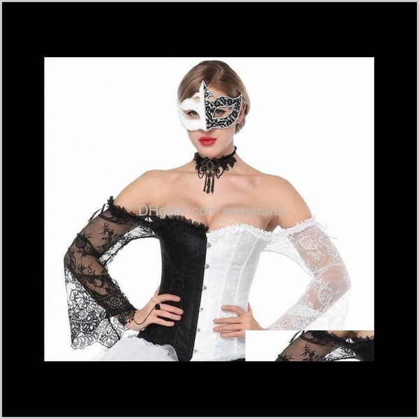 bustiers & corsets womens underwear apparel drop delivery 2021 black and white floral lace flare sleeve victorian korsett for women stea, Black;white
bustiers & corsets womens underwear apparel drop delivery 2021 black and white floral lace flare sleeve victorian korsett for women stea, Black;white