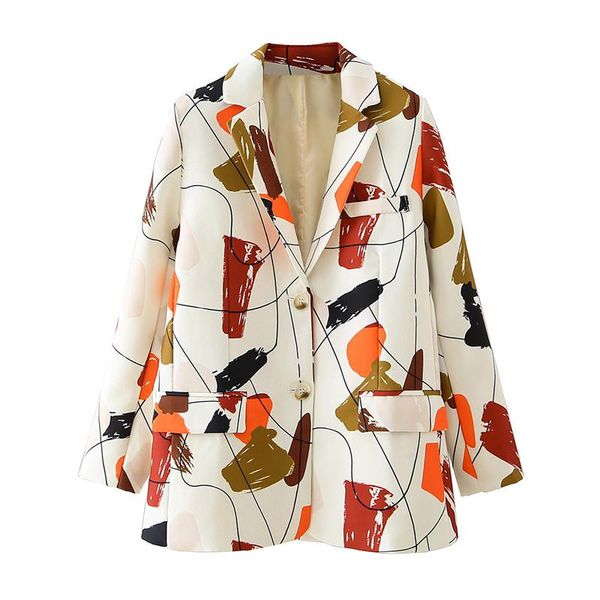single breasted women blazer coat autumn casual office ladies outwear streetwear female print jacket women's suits & blazers, White;black
single breasted women blazer coat autumn casual office ladies outwear streetwear female print jacket women's suits & blazers, White;black
