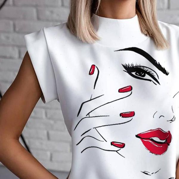 casual beach turtleneck lips printed women sleeveless daily blausa drop, White
casual beach turtleneck lips printed women sleeveless daily blausa drop, White