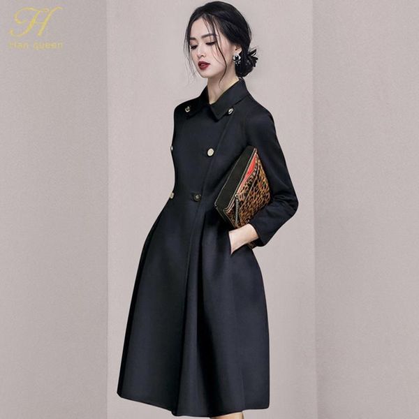 women's trench coats h han queen 2021 korean ol long coat fashion double breasted windbreaker office business casual winter, Tan;black
women's trench coats h han queen 2021 korean ol long coat fashion double breasted windbreaker office business casual winter, Tan;black