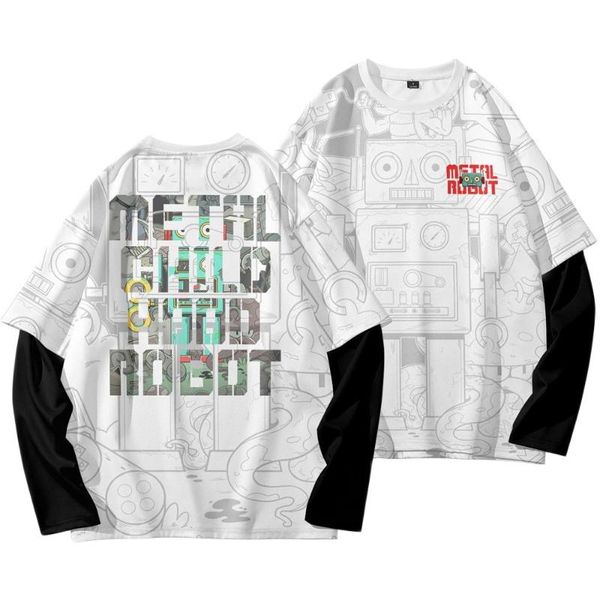 men's t-shirts metal childhood robot printed casual long sleeve t-shirt autumn fake two pieces pullover couple hip hop tees oversize 6x, White;black
men's t-shirts metal childhood robot printed casual long sleeve t-shirt autumn fake two pieces pullover couple hip hop tees oversize 6x, White;black