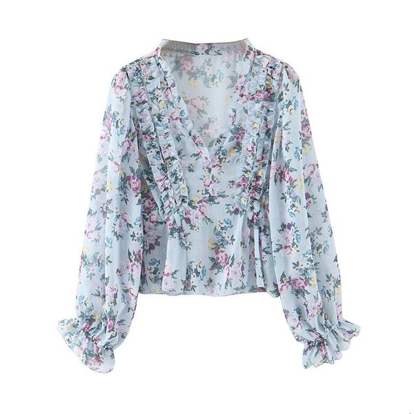 women's blouses & shirts elegant ruffled chiffon women blouse shirt vintage floral print v-neck long sleeve female office ladies casua, White
women's blouses & shirts elegant ruffled chiffon women blouse shirt vintage floral print v-neck long sleeve female office ladies casua, White
