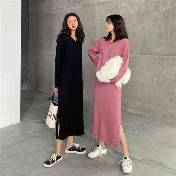 maxi loose sleeve dress hoodies long dresses autumn winter plus size women clothing, Black;gray
maxi loose sleeve dress hoodies long dresses autumn winter plus size women clothing, Black;gray