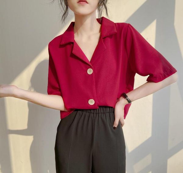 summer short sleeve loose shirts female solid casual chic single-breasted blouses 2021 ladies blusas vs228 women's &, White
summer short sleeve loose shirts female solid casual chic single-breasted blouses 2021 ladies blusas vs228 women's &, White