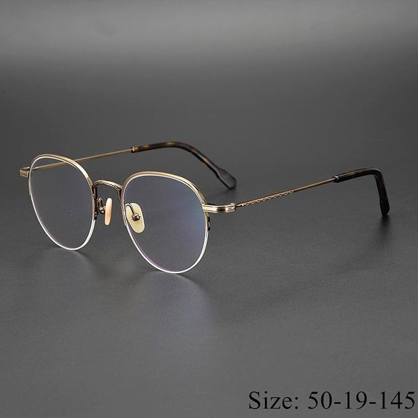 fashion sunglasses frames vintage eyeglass ultralight pure titanium classical round halfrim frame literary style women men for prescription, Black
fashion sunglasses frames vintage eyeglass ultralight pure titanium classical round halfrim frame literary style women men for prescription, Black