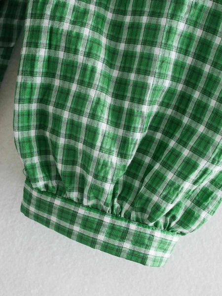 green women's blouses shirts clothing summer european and american style retro pattern printing v collar bubble sleeve, White
green women's blouses shirts clothing summer european and american style retro pattern printing v collar bubble sleeve, White