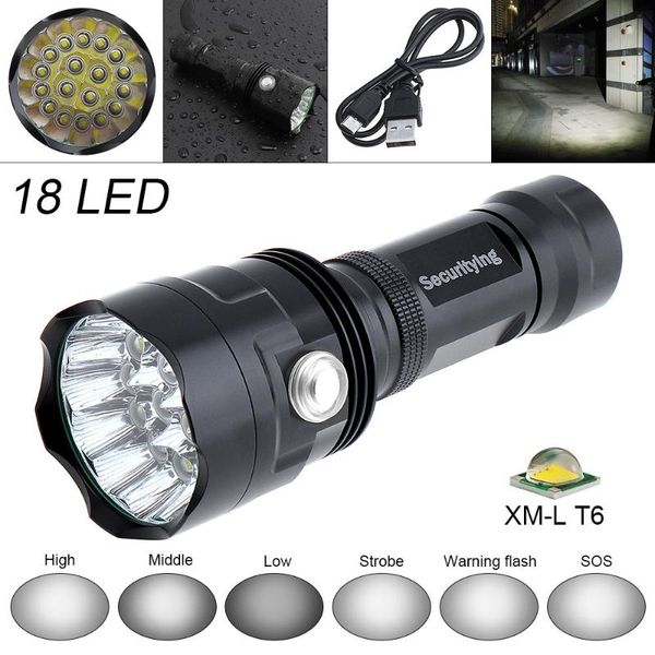 securitying super bright 9000lm 18x xm-l t6 led torch lamp outdoor waterproof flash light support usb charging flashlights torche torches
securitying super bright 9000lm 18x xm-l t6 led torch lamp outdoor waterproof flash light support usb charging flashlights torche torches
