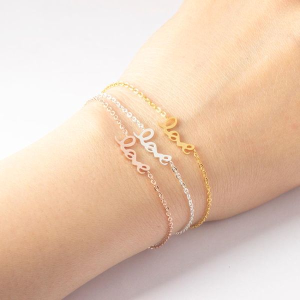 link, chain romantic love statement bracelets for women bijoux stainless steel jewelry rose gold letter bracelet femme bridesmaid gift, Black
link, chain romantic love statement bracelets for women bijoux stainless steel jewelry rose gold letter bracelet femme bridesmaid gift, Black