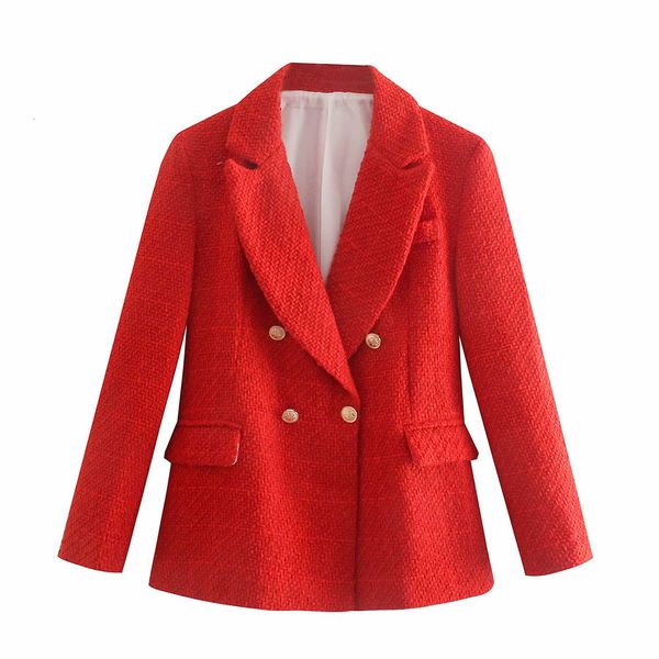 women's suits & blazers za women fashion texture double breasted woolen check blazer coat vintage long sleeve pockets female outerwear, White;black
women's suits & blazers za women fashion texture double breasted woolen check blazer coat vintage long sleeve pockets female outerwear, White;black