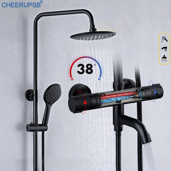 bathroom thermostatic shower set wall mount rain fall bath faucet mablack brass showers system luxury high-pressure kit sets
bathroom thermostatic shower set wall mount rain fall bath faucet mablack brass showers system luxury high-pressure kit sets