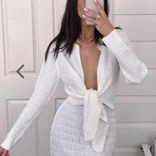 knitted tie front cropped cardigans women long sleeve autumn winter sweater casual vintage cardigan 210415, White;black
knitted tie front cropped cardigans women long sleeve autumn winter sweater casual vintage cardigan 210415, White;black
