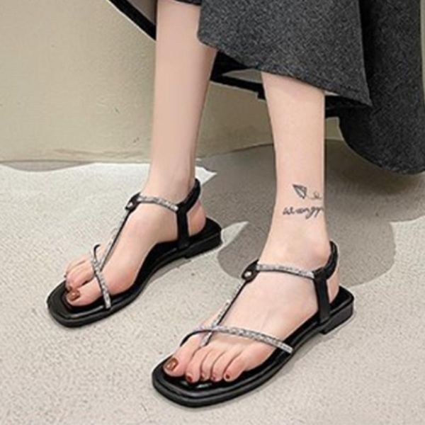 sandals women's clip toe pu square ladies ankle strap shoes women flat shoe fashion female footwear 2021 summer, Black
sandals women's clip toe pu square ladies ankle strap shoes women flat shoe fashion female footwear 2021 summer, Black