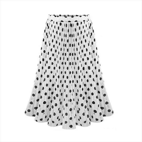 high waist casual vintage women skirt polka dot pleated flared skater swing holiday midi skirts, Black
high waist casual vintage women skirt polka dot pleated flared skater swing holiday midi skirts, Black