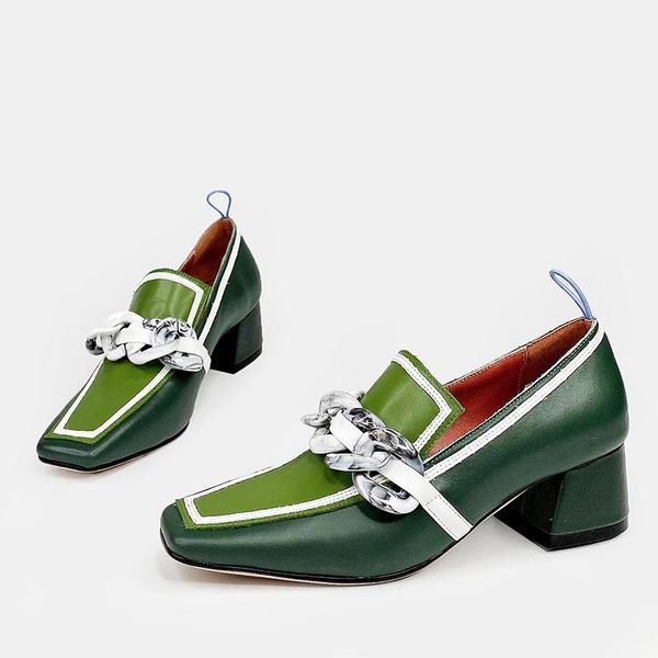 womens square toe metal chain match colors block chunky heel loafer slip on shoes wingtip vintage retro british styles 2021 dress, Black
womens square toe metal chain match colors block chunky heel loafer slip on shoes wingtip vintage retro british styles 2021 dress, Black