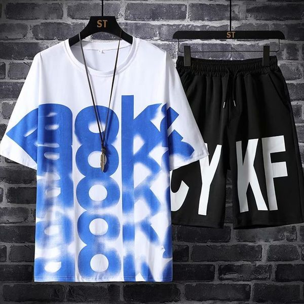 summer sets korean fashion men tracksuits streetwear two piece casual clothing joggers sport wear plus size, Gray
summer sets korean fashion men tracksuits streetwear two piece casual clothing joggers sport wear plus size, Gray