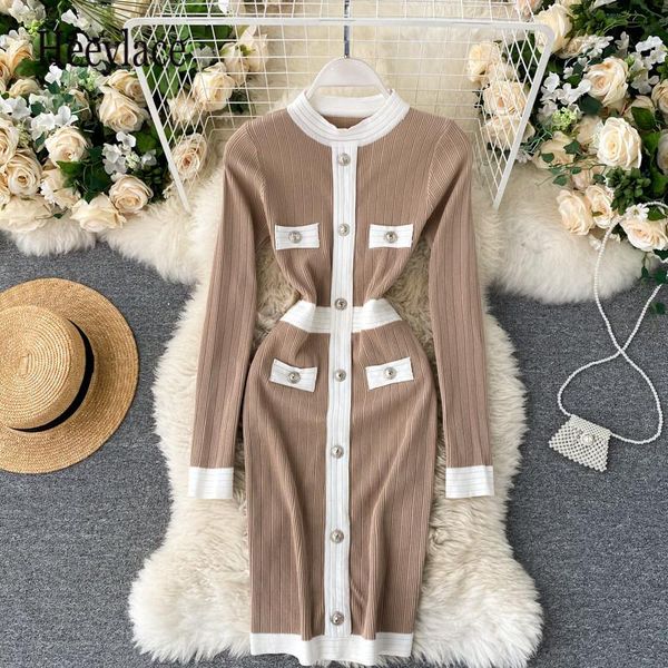 casual dresses slim patchwork button autumn bodycon dress knitted sweater stretch short winter party women sheath, Black;gray
casual dresses slim patchwork button autumn bodycon dress knitted sweater stretch short winter party women sheath, Black;gray