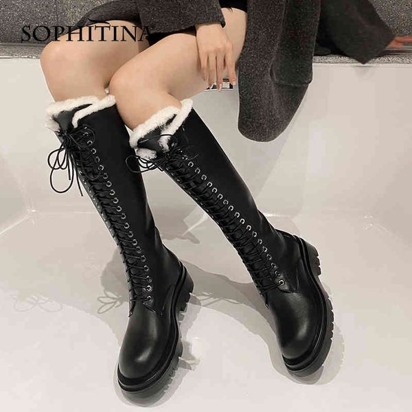 sophitina winter women boots platform fashion genuine leather zipper boots plus size 34-43 warm female knee-high shoes so917 210513, Black
sophitina winter women boots platform fashion genuine leather zipper boots plus size 34-43 warm female knee-high shoes so917 210513, Black