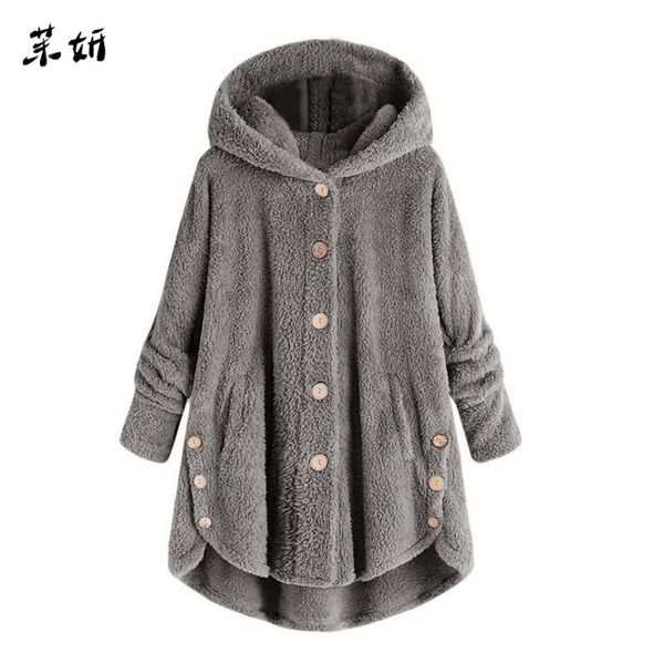 women's jackets female jacket plush coat fashion warm women button fluffy tail hooded pullover loose sweater size plus, Black;brown
women's jackets female jacket plush coat fashion warm women button fluffy tail hooded pullover loose sweater size plus, Black;brown