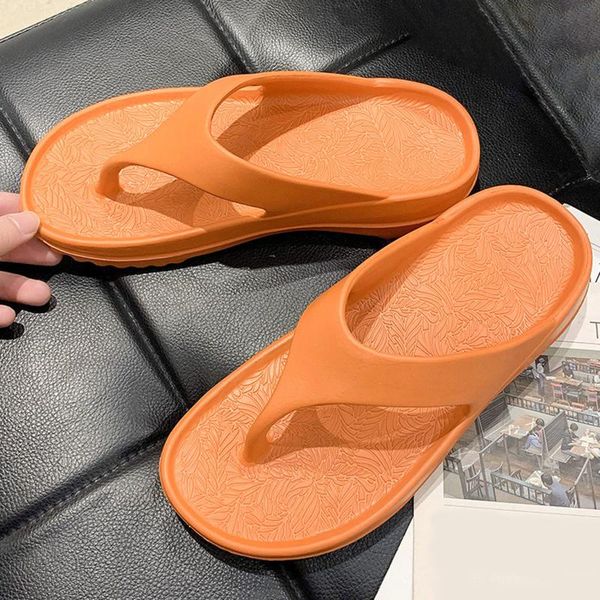 slippers women 2021 summer platform flip flops casual flat slides outdoor beach barefoot plus size 43 sandals, Black