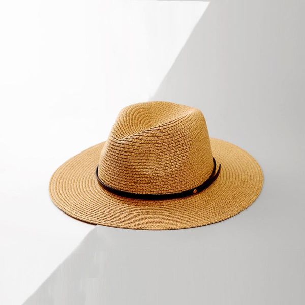 wide brim hats panama hoed zomer zon hoedenvoor vrouwen man strand strooien voor mannen uv-bescherming cap chapeau femme 2021, Blue;gray