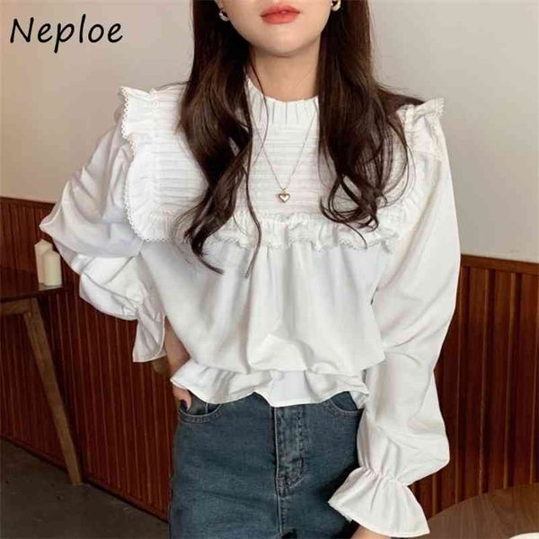 french vintage court style ol slim blouse women stand collar puff long sleeve blusas spring shirt feminino 210422, White
french vintage court style ol slim blouse women stand collar puff long sleeve blusas spring shirt feminino 210422, White