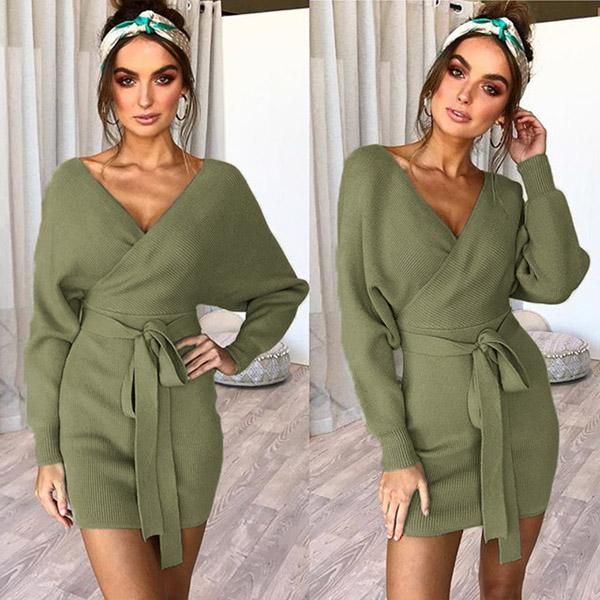 casual dresses backless sweater dress women cross double v-neck knitted female bodycon slim with belt fall autumn winter, Black;gray
casual dresses backless sweater dress women cross double v-neck knitted female bodycon slim with belt fall autumn winter, Black;gray